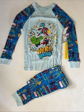 Disney Light Blue & Blue Marvel Hero Vibes Kids Pajama Set
